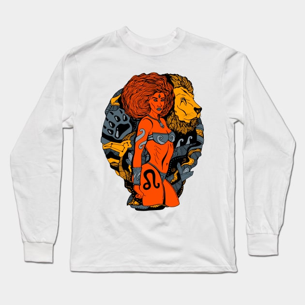 Orangrey Leo Beauty Long Sleeve T-Shirt by kenallouis